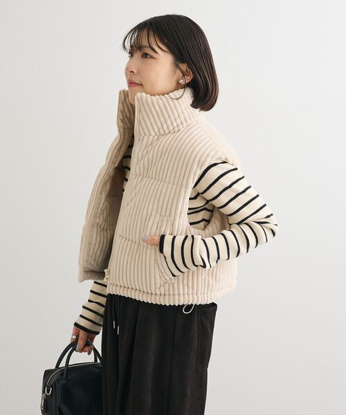 Green　Parks（グリーンパークス）の「・swing by ワイドコールベスト（ベスト・レディース・チャコールグレー/オフホワイト/ライトベージュ・FREE）」の11枚目の写真