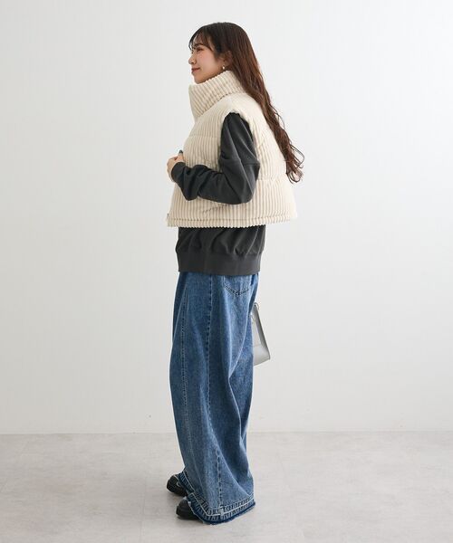 Green　Parks（グリーンパークス）の「・swing by ワイドコールベスト（ベスト・レディース・チャコールグレー/オフホワイト/ライトベージュ・FREE）」の14枚目の写真