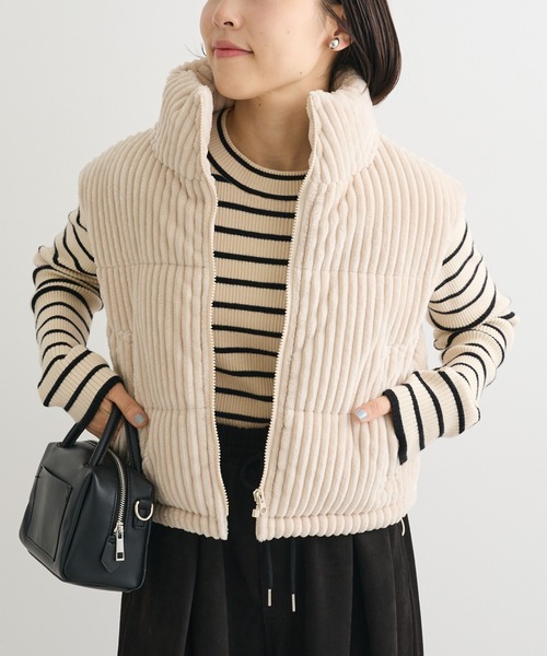 Green　Parks（グリーンパークス）の「・swing by ワイドコールベスト（ベスト・レディース・チャコールグレー/オフホワイト/ライトベージュ・FREE）」の3枚目の写真