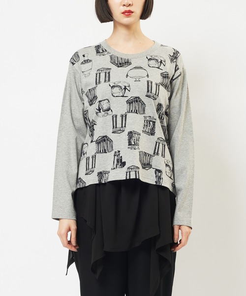 gomme(ゴム)の「パルテノンドレープT(Tシャツ/カットソー・レディース・グレー/ブラック/ホワイト・MEDIUM)」の15枚目の写真