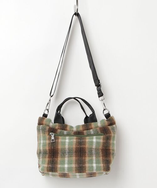 gossip！ロサンゼルス（ゴシップロサンゼルス）の「Y2Kチェックバケットバック（ハンドバッグ・レディース・レッド/グリーン・FREE）」の5枚目の写真