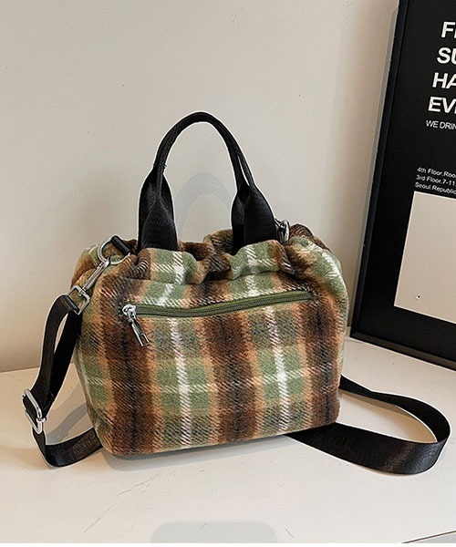 gossip！ロサンゼルス（ゴシップロサンゼルス）の「Y2Kチェックバケットバック（ハンドバッグ・レディース・レッド/グリーン・FREE）」の16枚目の写真