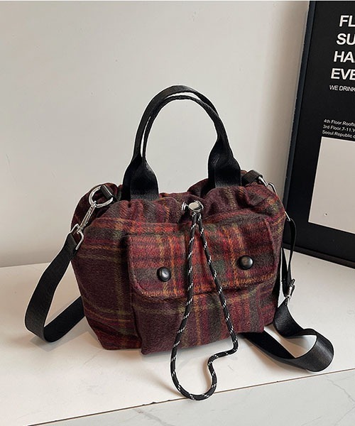 gossip！ロサンゼルス（ゴシップロサンゼルス）の「Y2Kチェックバケットバック（ハンドバッグ・レディース・レッド/グリーン・FREE）」の10枚目の写真