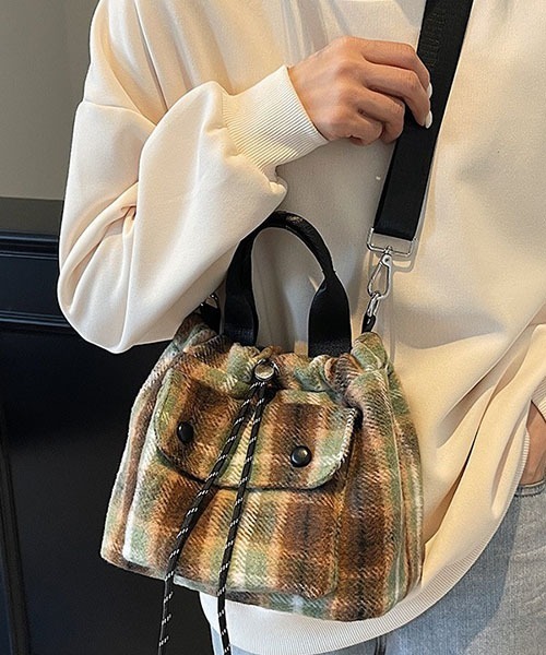 gossip！ロサンゼルス（ゴシップロサンゼルス）の「Y2Kチェックバケットバック（ハンドバッグ・レディース・レッド/グリーン・FREE）」の19枚目の写真