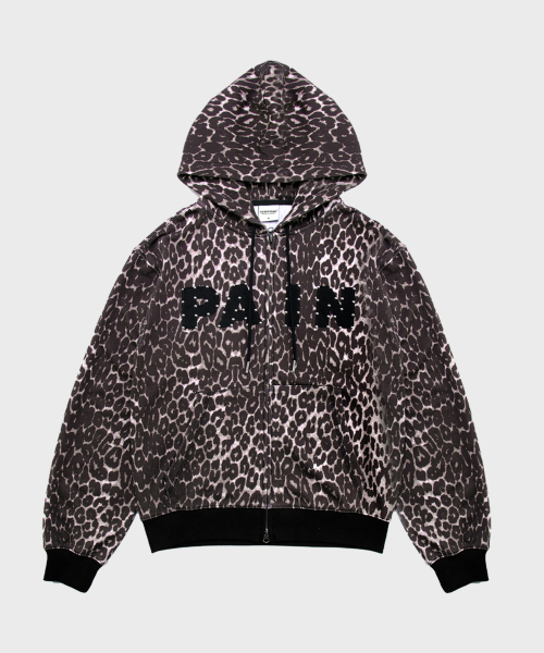 SAINTPAIN(セイントペイン)の「SP スタッズレオパードフードジップアップブラウン(パーカー・レディース・その他・MEDIUM/LARGE)」の1枚目の写真
