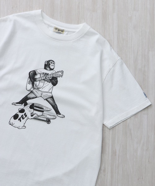 The Endless Summer(エンドレスサマー)の「TES MONKEY JAM T-SHIRT / Tシャツ(Tシャツ/カットソー・メンズ・ホワイト/サックスブルー/グレー・SMALL/MEDIUM/LARGE/X-LARGE/XX-LARGE)」の1枚目の写真