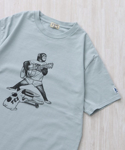 The Endless Summer(エンドレスサマー)の「TES MONKEY JAM T-SHIRT / Tシャツ(Tシャツ/カットソー・メンズ・ホワイト/サックスブルー/グレー・SMALL/MEDIUM/LARGE/X-LARGE/XX-LARGE)」の3枚目の写真