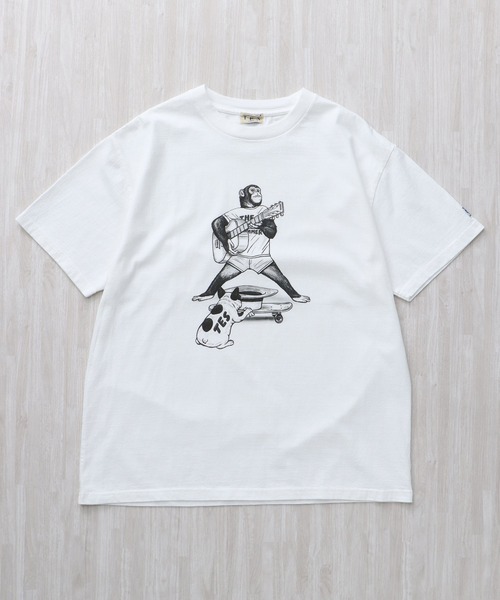 The Endless Summer(エンドレスサマー)の「TES MONKEY JAM T-SHIRT / Tシャツ(Tシャツ/カットソー・メンズ・ホワイト/サックスブルー/グレー・SMALL/MEDIUM/LARGE/X-LARGE/XX-LARGE)」の5枚目の写真
