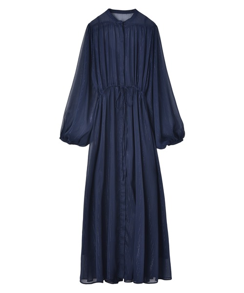 AKTE（アクテ）の「シアーボリュームロングドレス（ワンピース・レディース・アイボリー/ネイビー・FREE/TALL）」の9枚目の写真