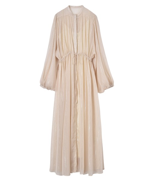 AKTE（アクテ）の「シアーボリュームロングドレス（ワンピース・レディース・アイボリー/ネイビー・FREE/TALL）」の4枚目の写真