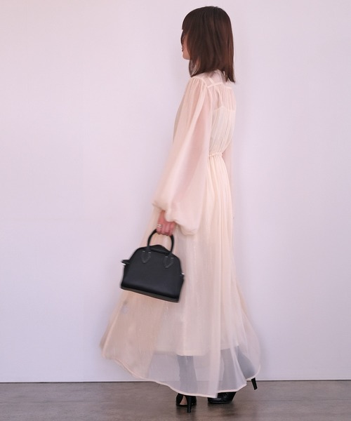 AKTE（アクテ）の「シアーボリュームロングドレス（ワンピース・レディース・アイボリー/ネイビー・FREE/TALL）」の22枚目の写真