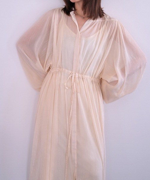 AKTE（アクテ）の「シアーボリュームロングドレス（ワンピース・レディース・アイボリー/ネイビー・FREE/TALL）」の21枚目の写真