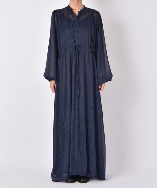 AKTE（アクテ）の「シアーボリュームロングドレス（ワンピース・レディース・アイボリー/ネイビー・FREE/TALL）」の17枚目の写真