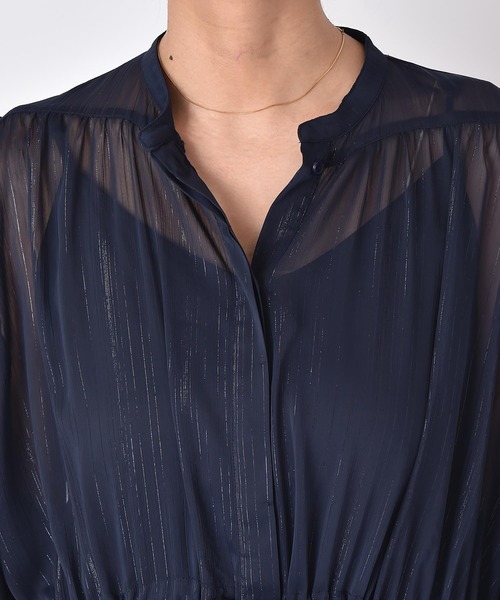 AKTE（アクテ）の「シアーボリュームロングドレス（ワンピース・レディース・アイボリー/ネイビー・FREE/TALL）」の14枚目の写真