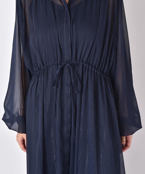 AKTE（アクテ）の「シアーボリュームロングドレス（ワンピース・レディース・アイボリー/ネイビー・FREE/TALL）」の13枚目の写真