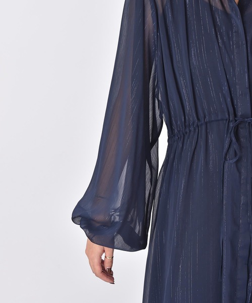 AKTE（アクテ）の「シアーボリュームロングドレス（ワンピース・レディース・アイボリー/ネイビー・FREE/TALL）」の12枚目の写真