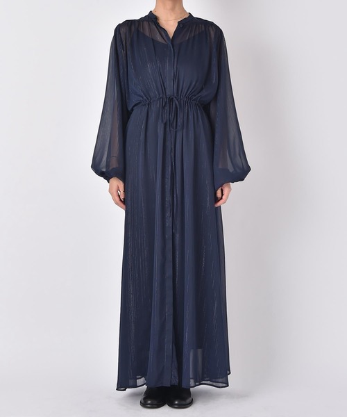 AKTE（アクテ）の「シアーボリュームロングドレス（ワンピース・レディース・アイボリー/ネイビー・FREE/TALL）」の11枚目の写真