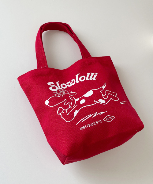 SLOWLOLLI（スローローリ）の「コロコロ子犬エコバッグ（エコバッグ/サブバッグ・レディース・スカイブルー/レッド/PINK・FREE）」の4枚目の写真