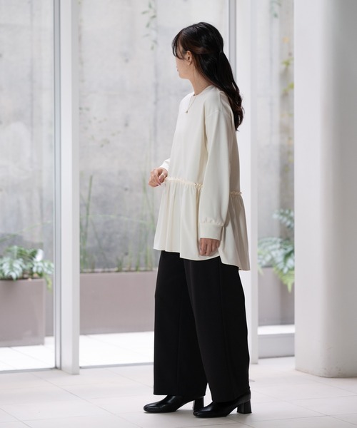 STRAWBERRY-FIELDS（ストロベリーフィールズ）の「ビスポンチ_タフタドッキングジャージプルオーバー（Tシャツ/カットソー・レディース・オフホワイト/ブラック・2）」の3枚目の写真