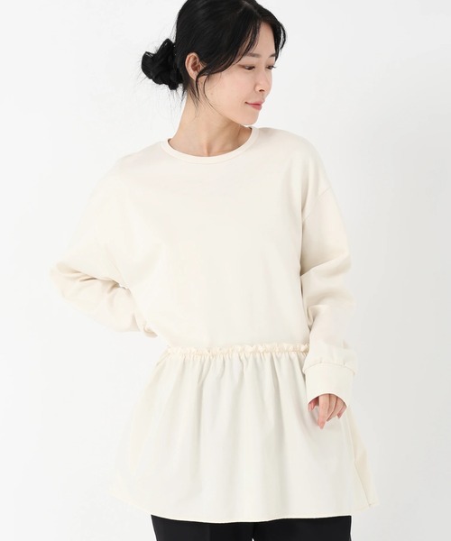 STRAWBERRY-FIELDS（ストロベリーフィールズ）の「ビスポンチ_タフタドッキングジャージプルオーバー（Tシャツ/カットソー・レディース・オフホワイト/ブラック・2）」の7枚目の写真