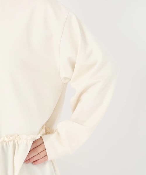 STRAWBERRY-FIELDS（ストロベリーフィールズ）の「ビスポンチ_タフタドッキングジャージプルオーバー（Tシャツ/カットソー・レディース・オフホワイト/ブラック・2）」の12枚目の写真