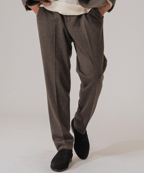 EDIFICE（エディフィス）の「コットン/ウール ジャージー イージースラックス【セットアップ着用可】（スラックス・メンズ・ネイビー/ダークブルー/チャコールグレー/ブラウン系その他・MEDIUM/SMALL/LARGE）」の3枚目の写真