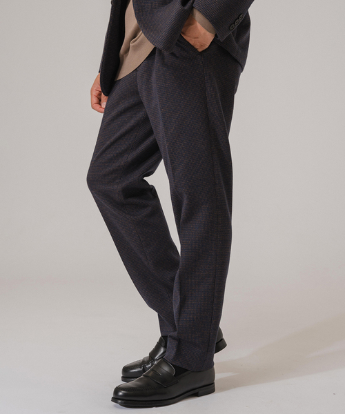 EDIFICE（エディフィス）の「コットン/ウール ジャージー イージースラックス【セットアップ着用可】（スラックス・メンズ・ネイビー/ダークブルー/チャコールグレー/ブラウン系その他・MEDIUM/SMALL/LARGE）」の4枚目の写真