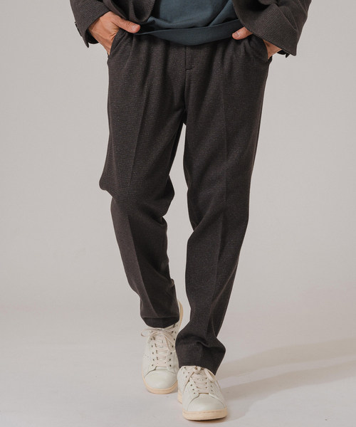EDIFICE（エディフィス）の「コットン/ウール ジャージー イージースラックス【セットアップ着用可】（スラックス・メンズ・ネイビー/ダークブルー/チャコールグレー/ブラウン系その他・MEDIUM/SMALL/LARGE）」の2枚目の写真