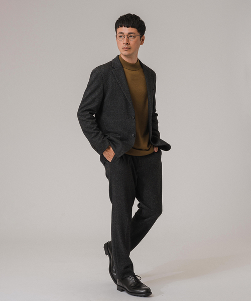 EDIFICE（エディフィス）の「コットン/ウール ジャージー イージースラックス【セットアップ着用可】（スラックス・メンズ・ネイビー/ダークブルー/チャコールグレー/ブラウン系その他・MEDIUM/SMALL/LARGE）」の5枚目の写真