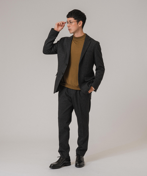 EDIFICE（エディフィス）の「コットン/ウール ジャージー イージースラックス【セットアップ着用可】（スラックス・メンズ・ネイビー/ダークブルー/チャコールグレー/ブラウン系その他・MEDIUM/SMALL/LARGE）」の6枚目の写真