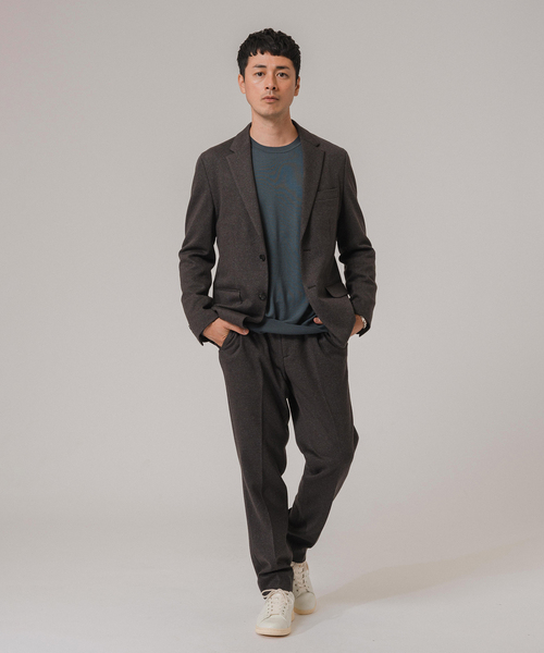 EDIFICE（エディフィス）の「コットン/ウール ジャージー イージースラックス【セットアップ着用可】（スラックス・メンズ・ネイビー/ダークブルー/チャコールグレー/ブラウン系その他・MEDIUM/SMALL/LARGE）」の13枚目の写真
