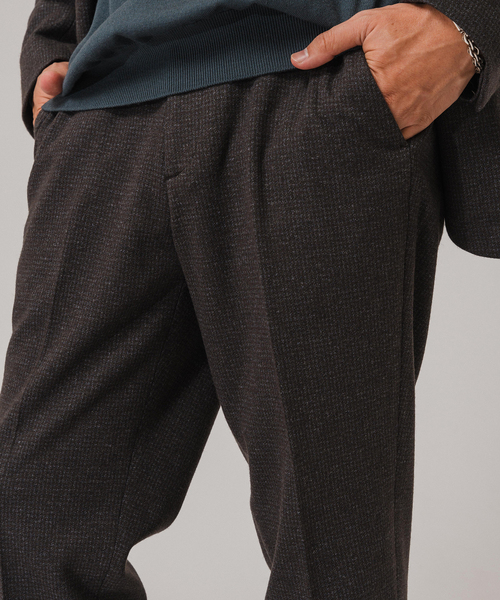 EDIFICE（エディフィス）の「コットン/ウール ジャージー イージースラックス【セットアップ着用可】（スラックス・メンズ・ネイビー/ダークブルー/チャコールグレー/ブラウン系その他・MEDIUM/SMALL/LARGE）」の17枚目の写真