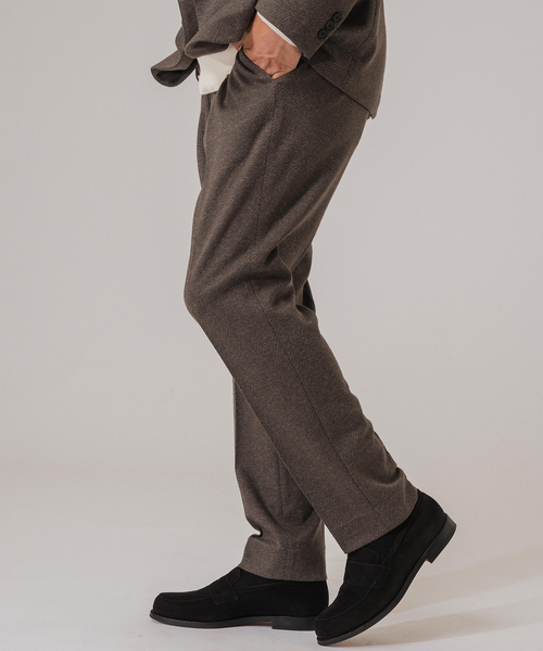 EDIFICE（エディフィス）の「コットン/ウール ジャージー イージースラックス【セットアップ着用可】（スラックス・メンズ・ネイビー/ダークブルー/チャコールグレー/ブラウン系その他・MEDIUM/SMALL/LARGE）」の21枚目の写真