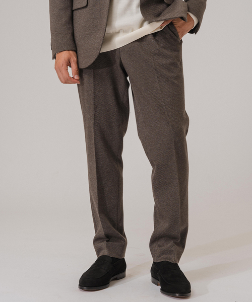 EDIFICE（エディフィス）の「コットン/ウール ジャージー イージースラックス【セットアップ着用可】（スラックス・メンズ・ネイビー/ダークブルー/チャコールグレー/ブラウン系その他・MEDIUM/SMALL/LARGE）」の22枚目の写真
