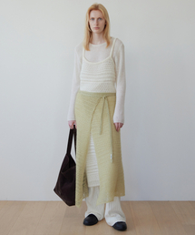 LEVAR（レバー）の「Mohair Skashi Layered Knitted Dress - Off White（ワンピース）」