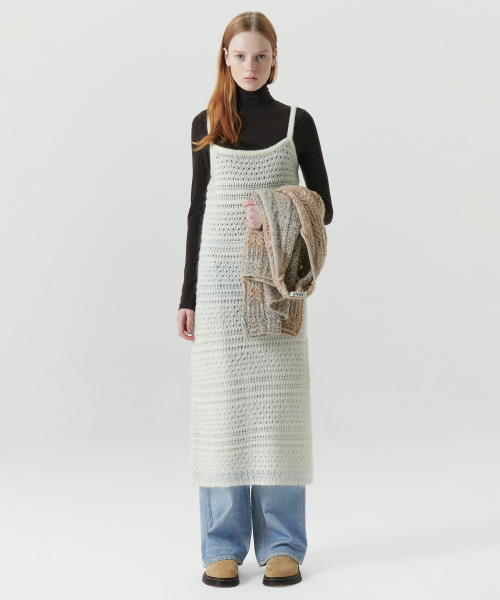 LEVAR（レバー）の「Mohair Skashi Layered Knitted Dress - Off White（ワンピース・レディース・Off White・FREE）」の3枚目の写真