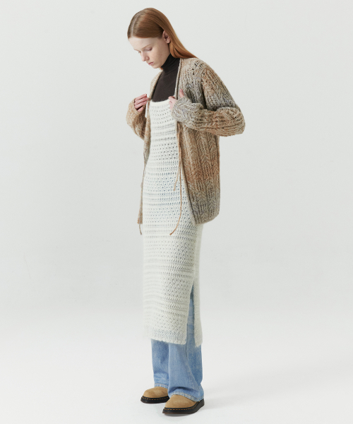 LEVAR（レバー）の「Mohair Skashi Layered Knitted Dress - Off White（ワンピース・レディース・Off White・FREE）」の4枚目の写真