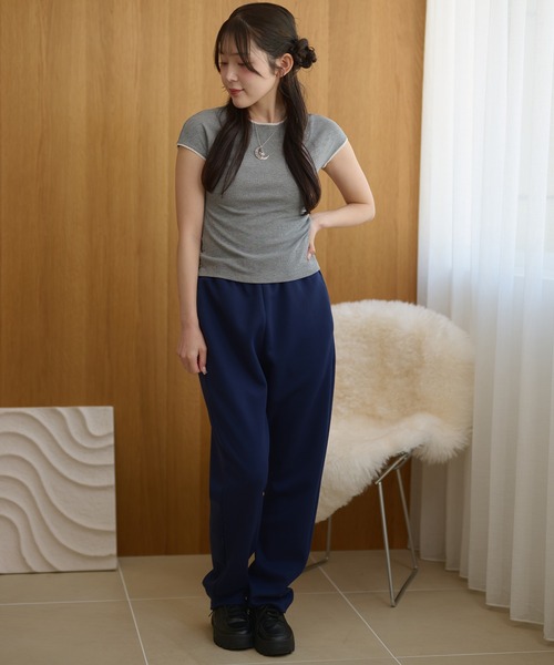 DAYRA(デイラ)の「ソリッドカラー ウエスト イージー スウェット パンツ(スウェットパンツ・レディース・ネイビー/グレイッシュベージュ/ブラック/グレー・165/160/155)」の21枚目の写真