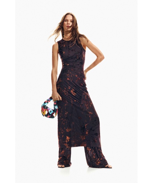 Desigual(デシグアル)の「オリエンタル リサイクル ニット ロングワンピース 結婚式 二次会 フォーマル(ワンピース・レディース・ブラウン・XS/S/M/L/XL)」の3枚目の写真