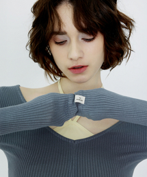 DEVIWEAR（デヴィウェア）の「女性 ヨガウェア DEVI-T0092-ペイルブルー ピラティス ジュリア ゴルジ ロングスリーブ（Tシャツ/カットソー）」