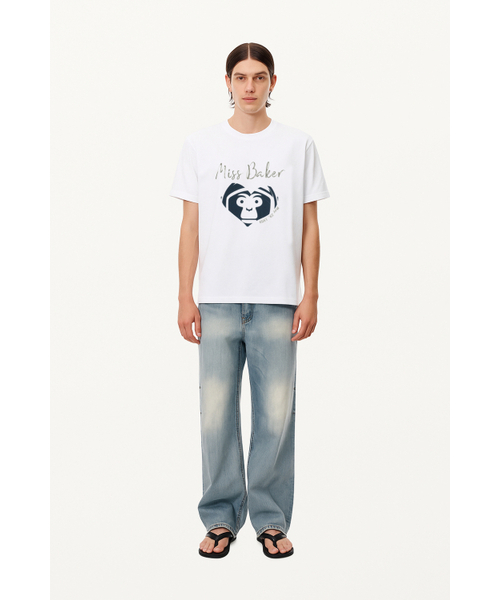 MISS BAKER(ミス ベイカー)の「ハートベイカーTシャツ ホワイト/ネイビー(メンズ)(Tシャツ/カットソー・メンズ・ホワイト・LARGE/X-LARGE)」の3枚目の写真
