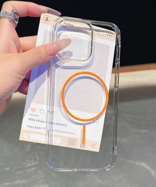 Fun & Daily(ファンアンドデイリー)の「F&D : カラー MagSafe クリア iPhoneケース/ 15 / 16 / 17 / Plus / Pro / Pro Max / Air アイフォンケース(スマホケース/カバー・レディース・パープル/オレンジ/ブラック・iPhone 16/iPhone 16 Plus/iPhone 16 Pro/iPhone 17/iPhone 17 Pro/iPhone Air/iPhone 17 Pro Max/iPhone 16 Pro Max)」の6枚目の写真