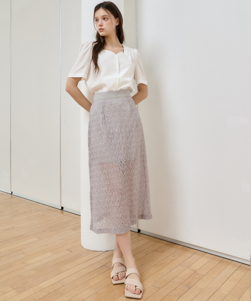 BIBYSEOB（バイバイソプ）の「レーススカート グレー [T52]（スカート・レディース・グレー・SMALL/MEDIUM）」の3枚目の写真