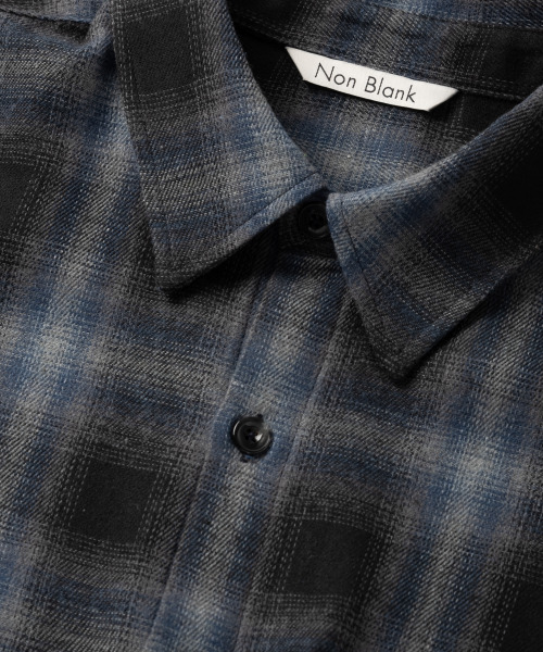 NONBLANK(ノンブランク)の「フランネルオンブレチェックシャツ_BLUE(ビジネスシャツ・メンズ・ブルー・MEDIUM/LARGE/X-LARGE)」の4枚目の写真