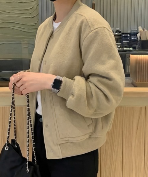 cammie(キャミー)の「シンプルスタジャン(スタジャン・レディース・ベージュ/ダークグレー・M/L)」の10枚目の写真