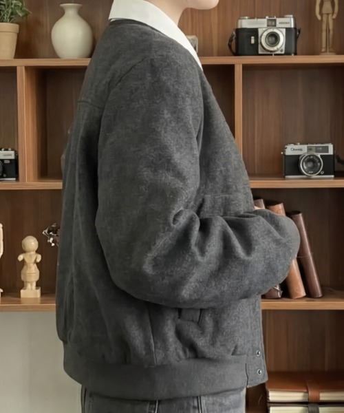 cammie(キャミー)の「シンプルスタジャン(スタジャン・レディース・ベージュ/ダークグレー・M/L)」の6枚目の写真