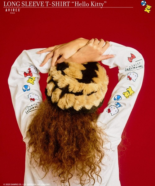 AVIREX(アヴィレックス)の「【AVIREX×HELLO KITTY】LONG SLEEVE T-SHIRT(Tシャツ/カットソー・レディース・ブラック/オフホワイト・S/M)」の2枚目の写真