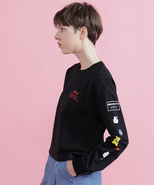 AVIREX(アヴィレックス)の「【AVIREX×HELLO KITTY】LONG SLEEVE T-SHIRT(Tシャツ/カットソー・レディース・ブラック/オフホワイト・S/M)」の14枚目の写真