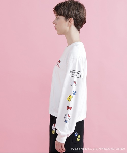 AVIREX(アヴィレックス)の「【AVIREX×HELLO KITTY】LONG SLEEVE T-SHIRT(Tシャツ/カットソー・レディース・ブラック/オフホワイト・S/M)」の6枚目の写真