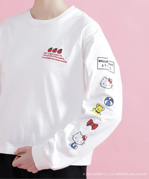 AVIREX(アヴィレックス)の「【AVIREX×HELLO KITTY】LONG SLEEVE T-SHIRT(Tシャツ/カットソー・レディース・ブラック/オフホワイト・S/M)」の10枚目の写真